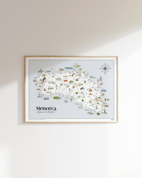 Lámina mapa ilustrado de Menorca