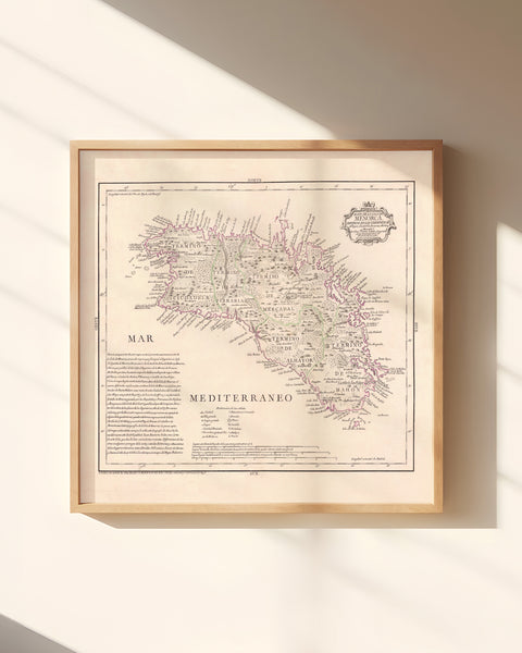 Mapa antiguo de Menorca "1780"