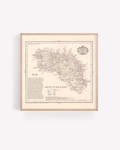 Mapa antiguo de Menorca "1780"