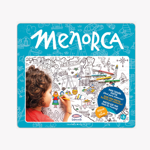 Mapa de Menorca para colorear