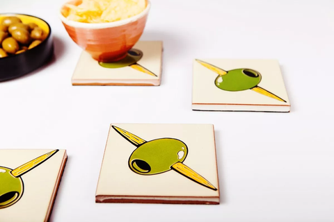 Set 4 sotagots de ceràmica «Olives»