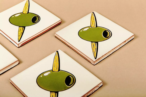 Set 4 sotagots de ceràmica «Olives»