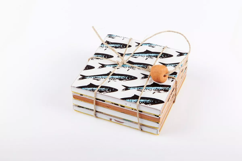 Set 4 sotagots de ceràmica «Sardines»