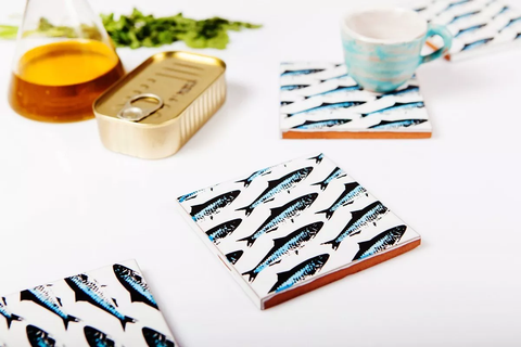 Set 4 sotagots de ceràmica «Sardines»