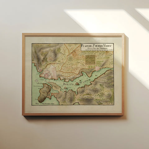 Mapa antiguo del puerto de Mahón