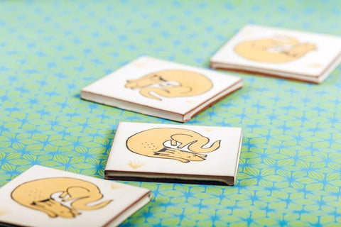 Set 4 posavasos de cerámica «Perros»