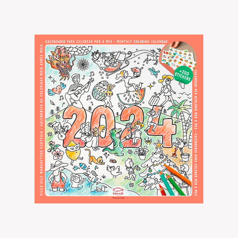 Calendario para colorear 2024