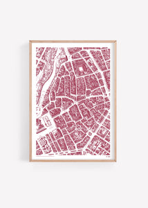Art Print Mapa il·lustrat de Ciutadella