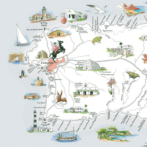Mapa il·lustrat de Menorca